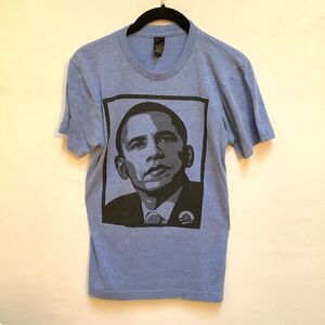 Obey Barack Obama S T-shirt Blue Shepard Fairey Street Art Stretch EUC